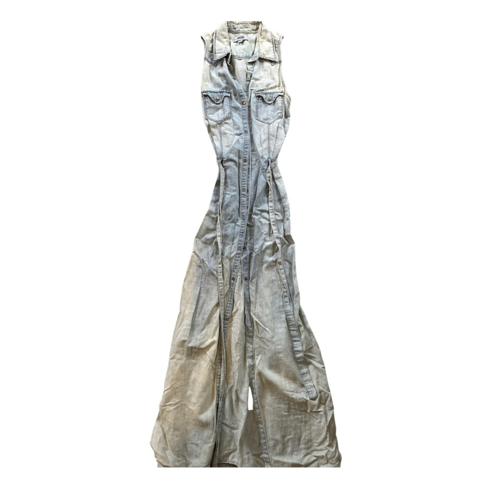 Diesel lightweight denim belted maxi dress. Size Small. No defects.
